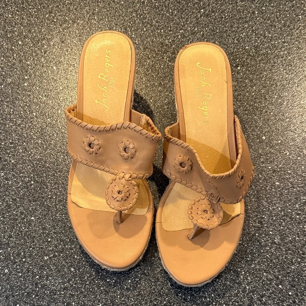 Jack Rogers Tan Leather Sandals size 9.5